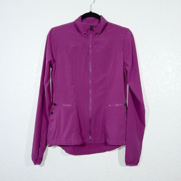 Fabletics Mulberry Purple Ninety‎ Six Windbreaker Jacket Size 4 - Picture 2 of 8